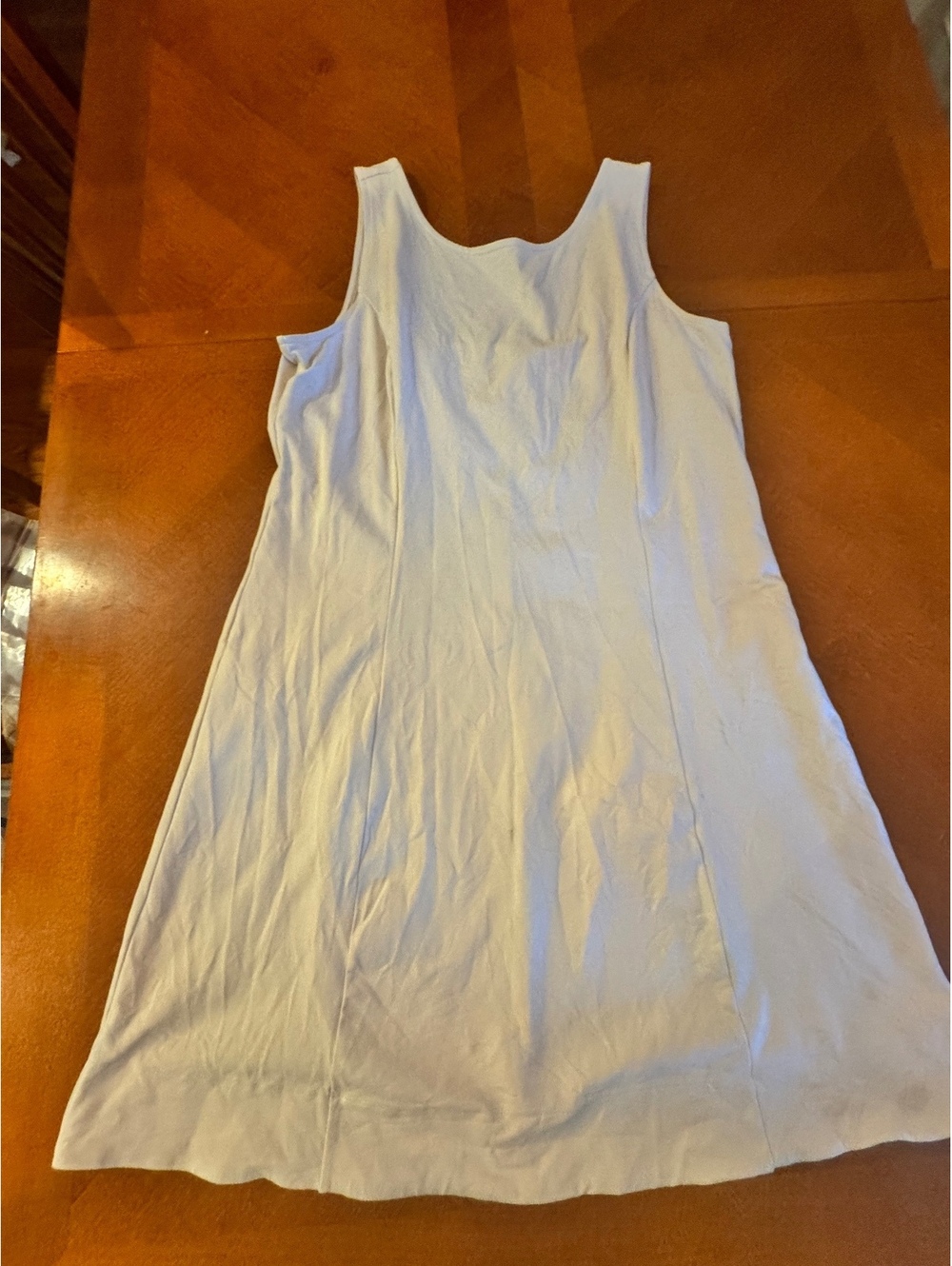 Lands' End White Cotton Tank Dress Size L 14-16 2629